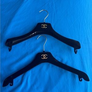 CHANEL Black Hangers with Gold Emblem